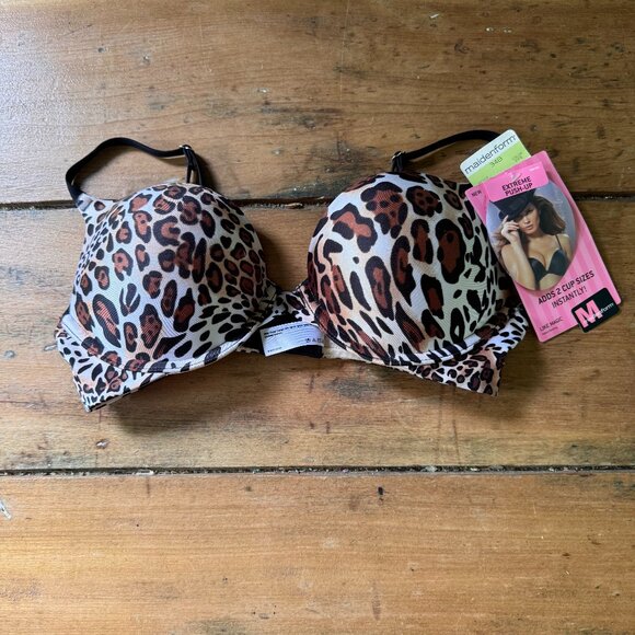 Vintage Maidenform Leopard Print  Extreme Push-Up Bra Size 34B New - Picture 1 of 5
